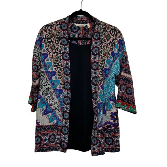 Soft Surroundings Quilted Topper Jacket Size XSP Petite‎ Multicolor Boho Artsy - Picture 1 of 8